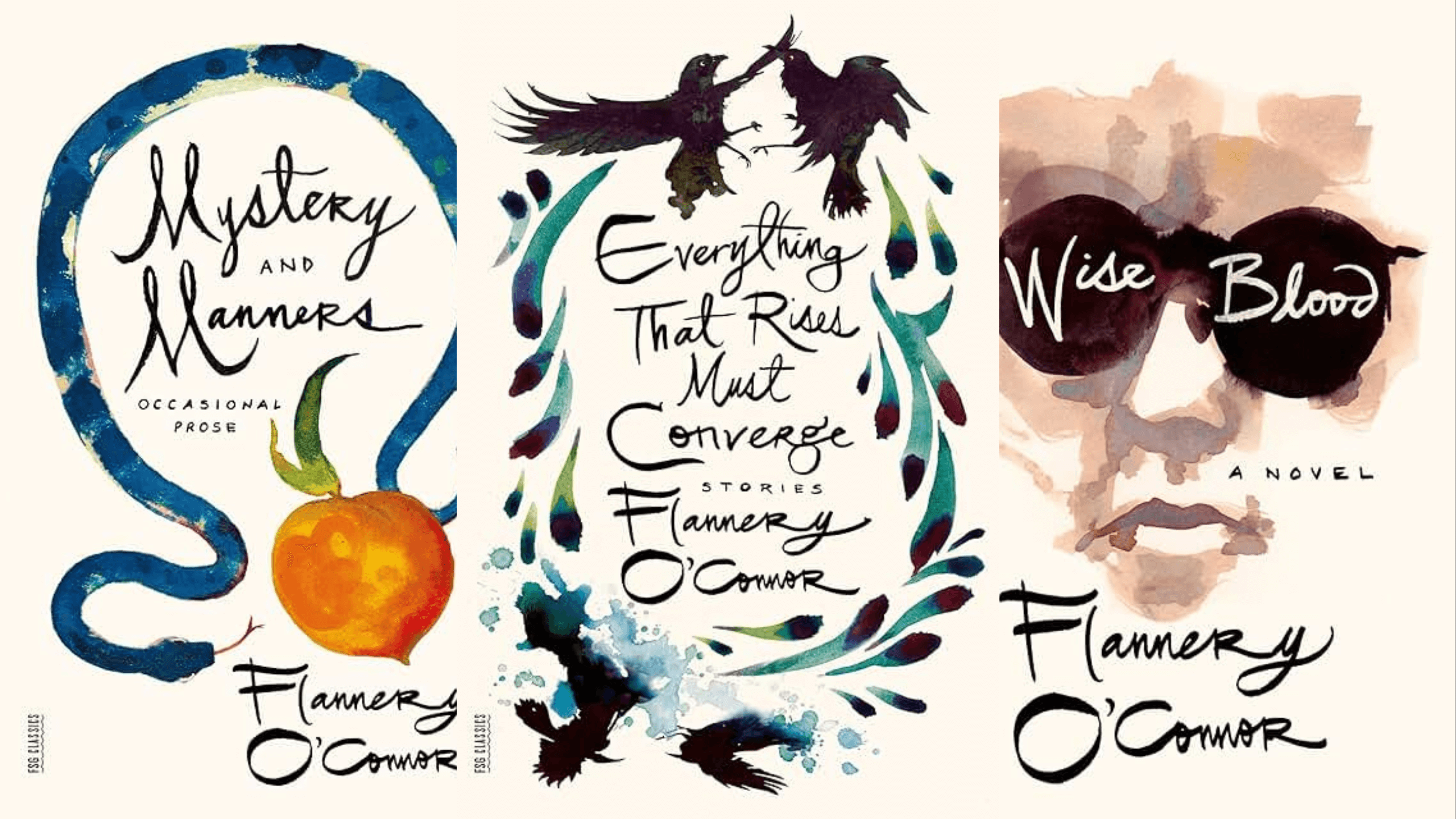 Three Flannery O'Connor book covers (Amazon)