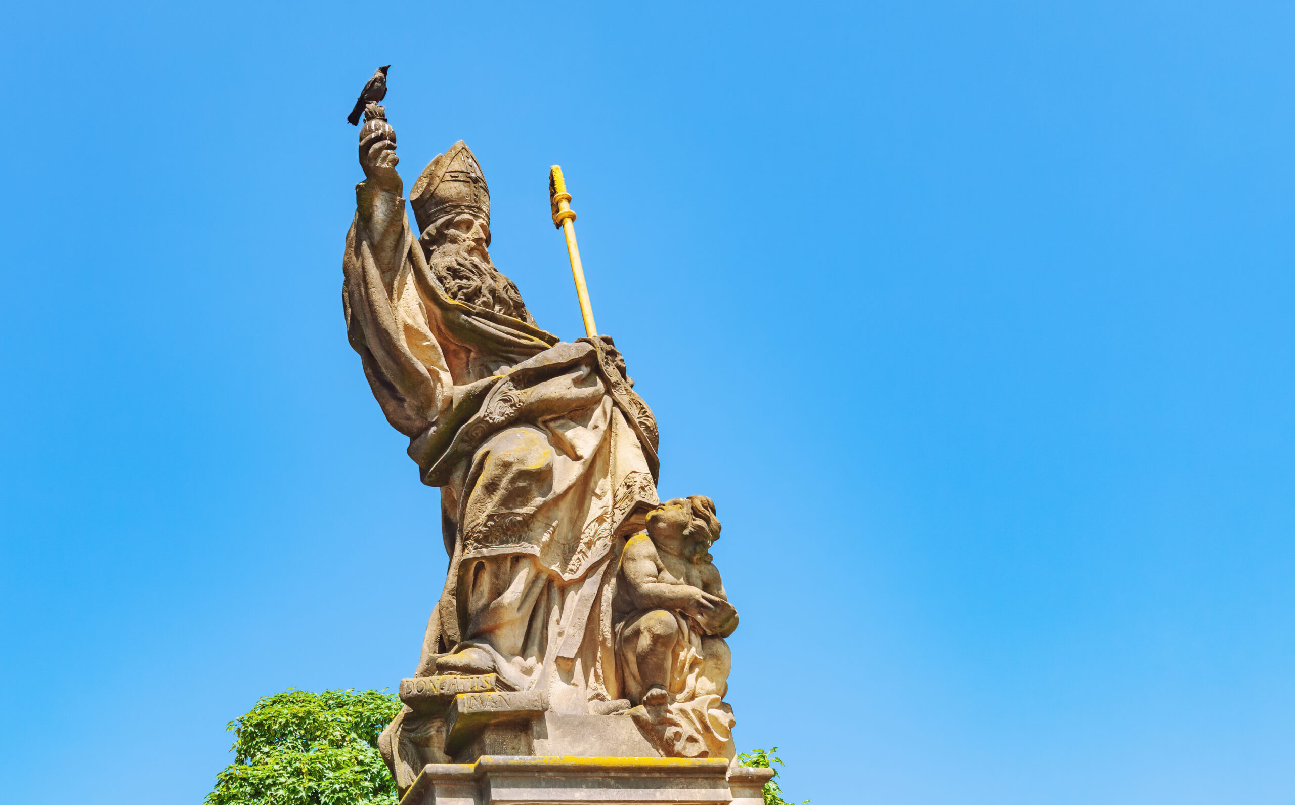 Statue of St. Augustine on Charles Bridge in Prague, Czech Republic (dmf87/iStock via Getty Images)