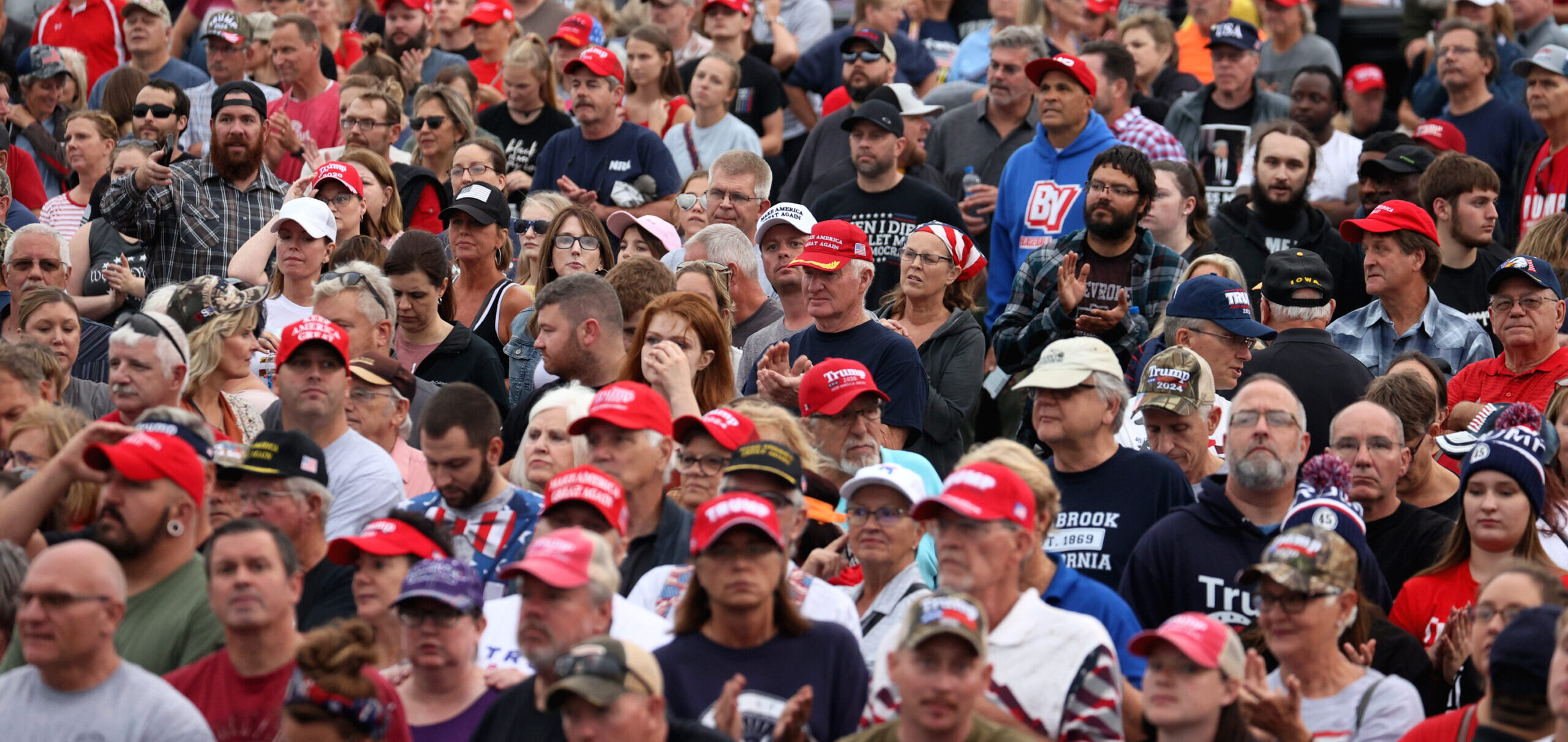 People gather at Trump rally at the Iowa State Fairgrounds, October 9, 2021 (Scott Olson/Getty Images)
