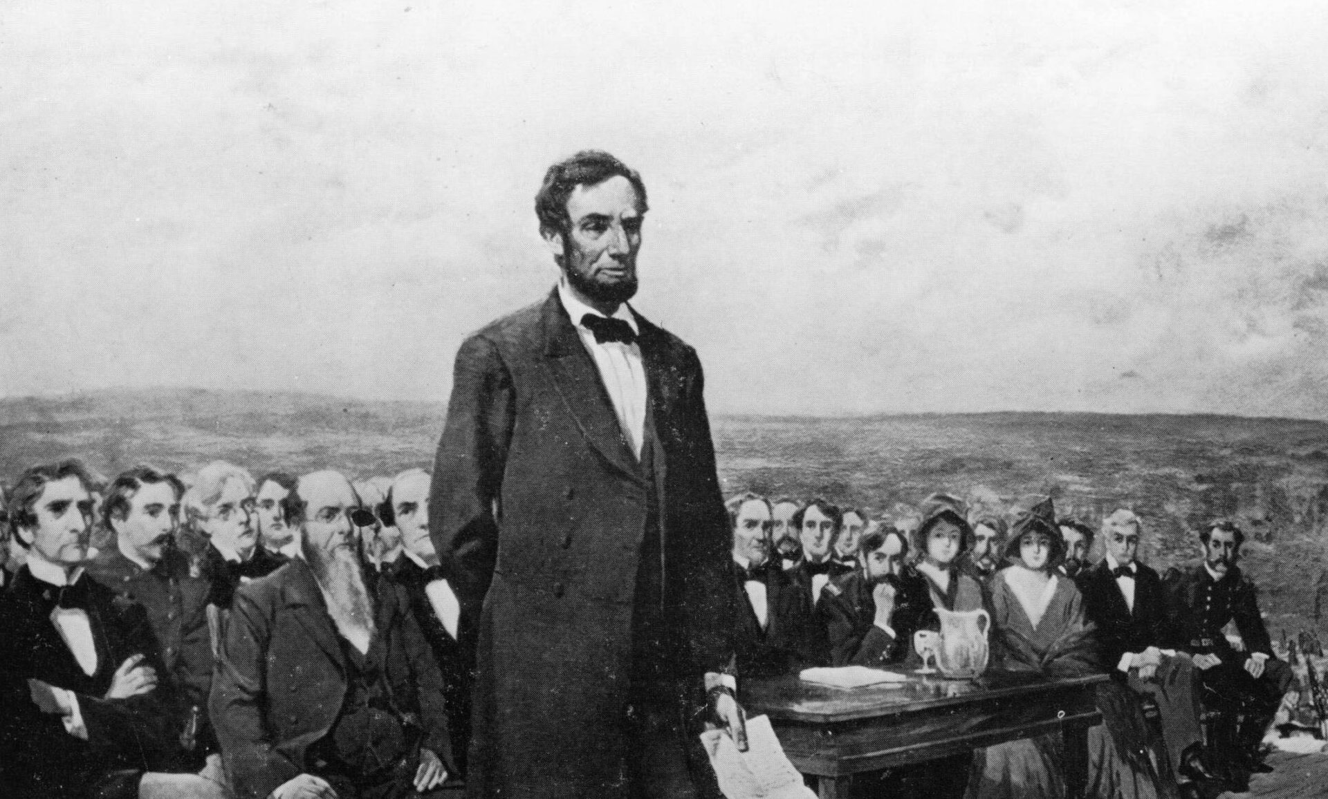 President Abraham Lincoln giving his Gettysburg Address, November 19, 1863 (Painting by Fletcher C. Ransom (Photo by Library of Congress / Archive Photos via Getty Images)