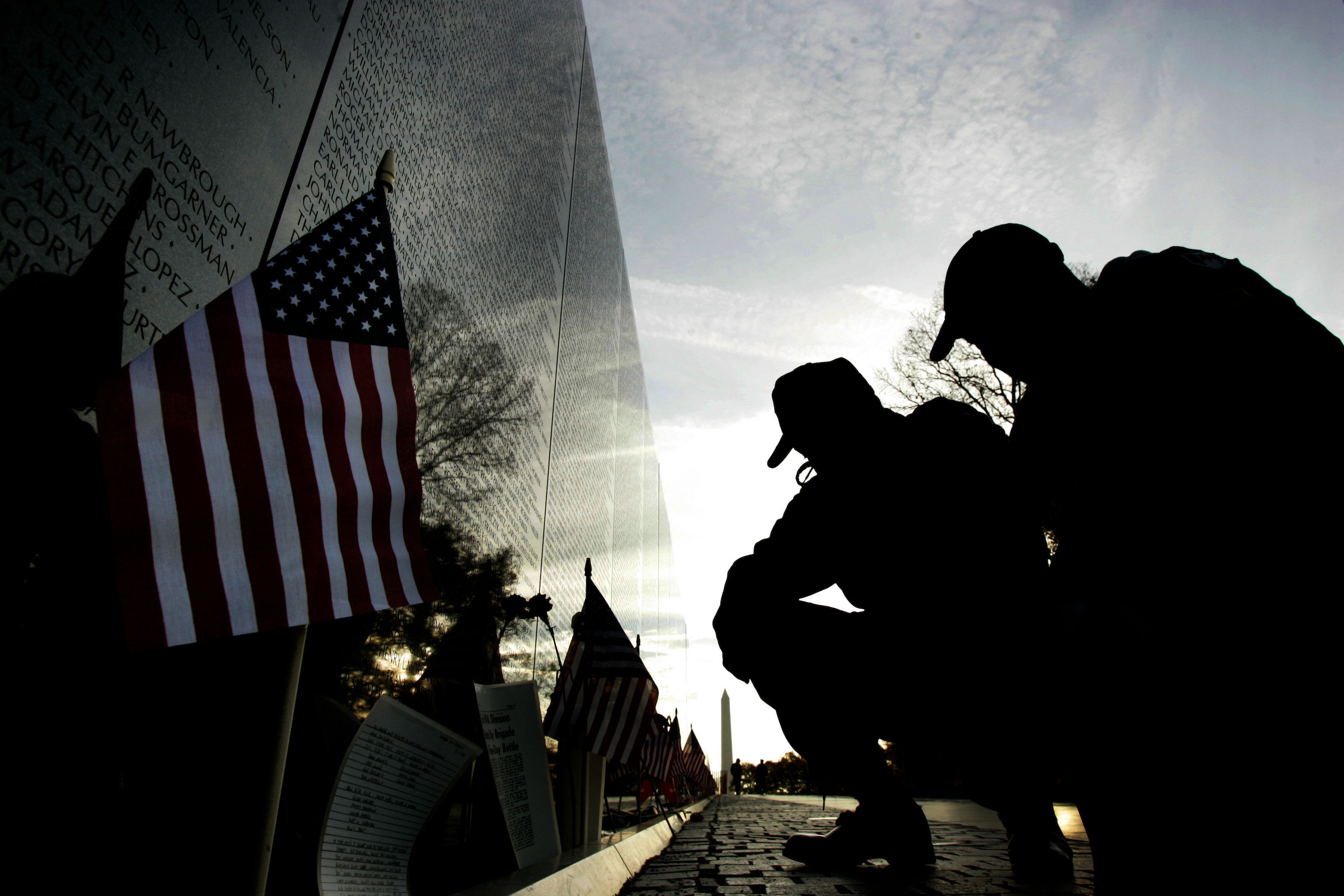 Veterans at Vietnam Memorial, Washington, DC (Mark Wilson/Getty Images)
