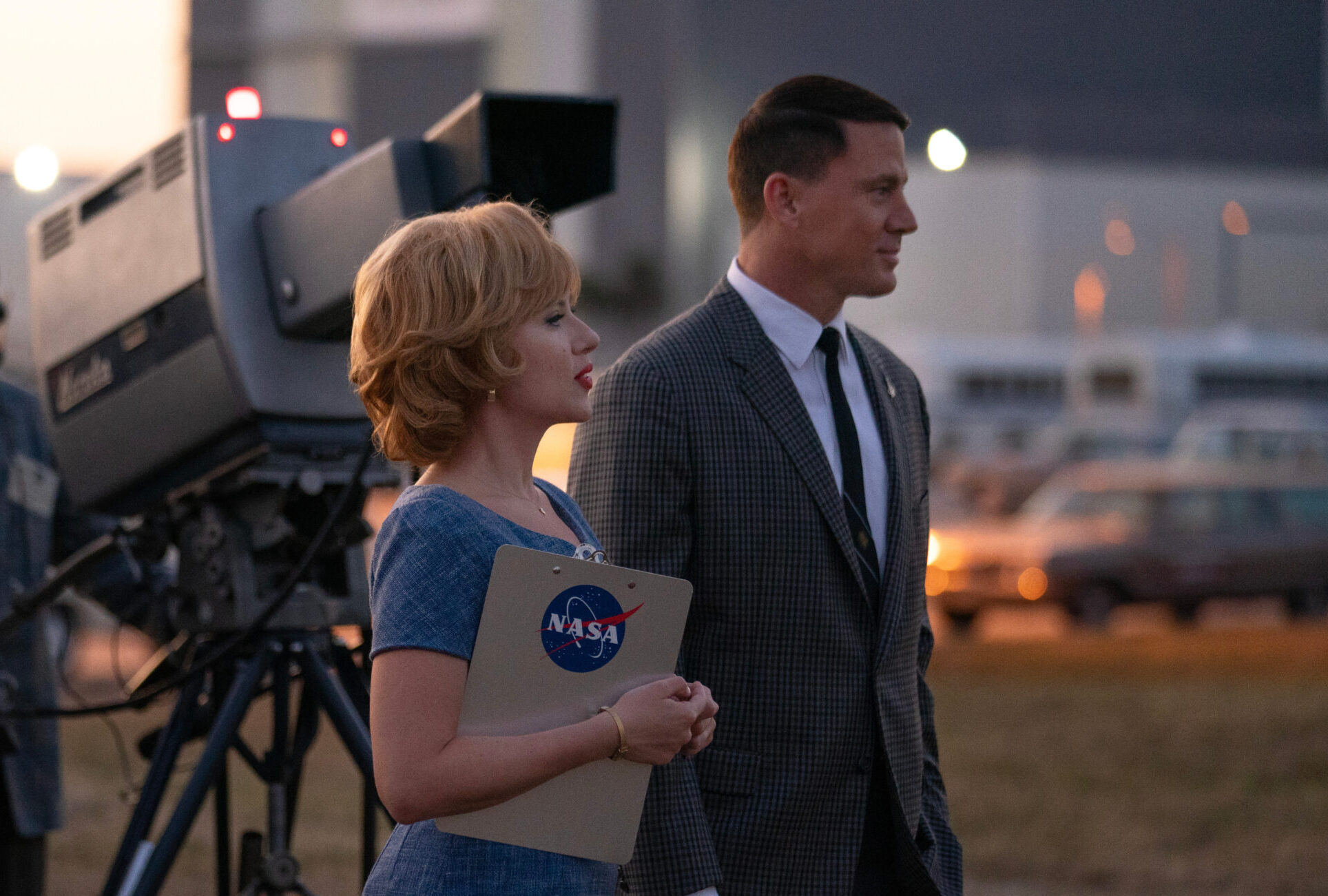 Scarlett Johansson and Channing Tatum in “Fly Me to the Moon” (Apple TV+)