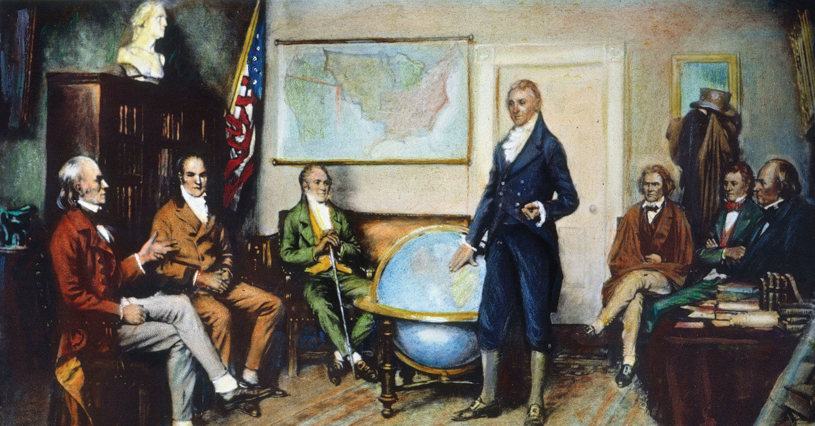 Clyde DeLand, The Birth of the Monroe Doctrine, 1823 (Wikimedia Commons)